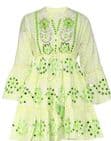 Priya Embellished Tunic Dress Neon Lime Green