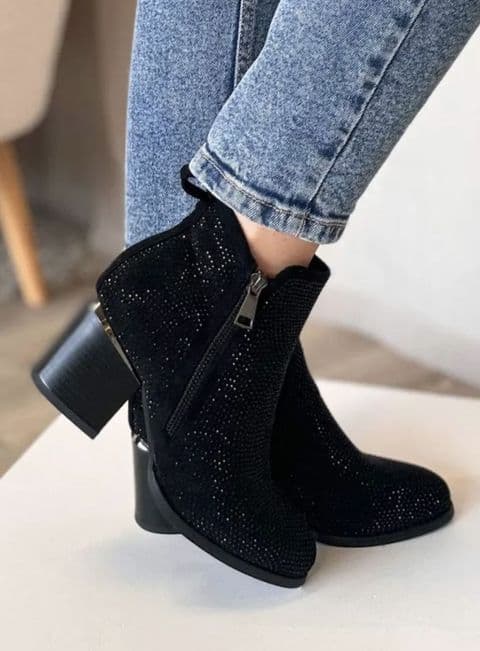 Ritz Rhinestone Diamante Heeled Boots