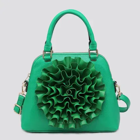Ruffle Rose Flower Handbag Gucci Green