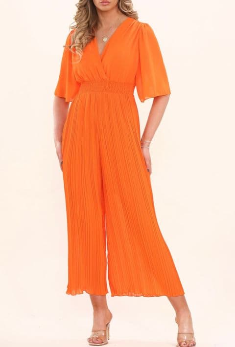 RULIO PLEATED JUMPSUIT ORANGE