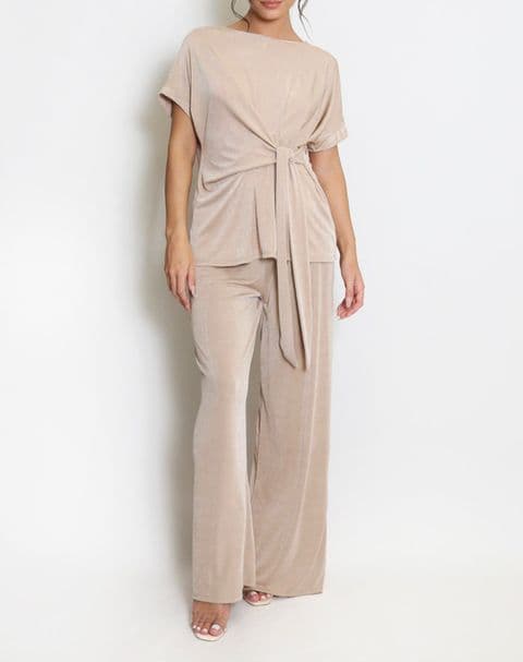 Sasperilla Slinky Two Piece Co Ord Set Camel