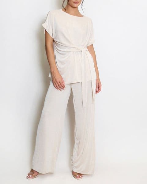 Sasperilla Slinky Two Piece Co Ord Set Cream