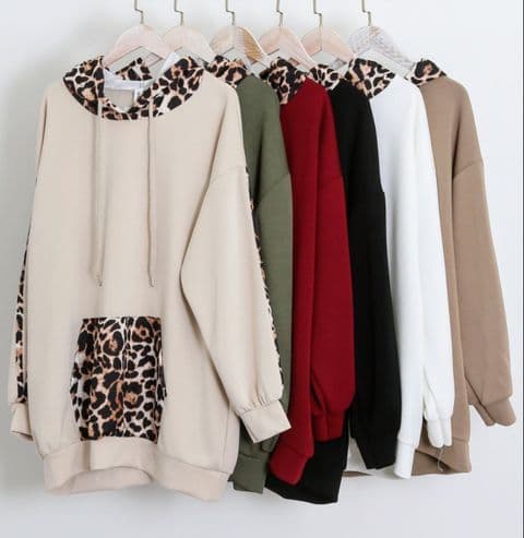 Sassy Leopard Oversized Hoodies