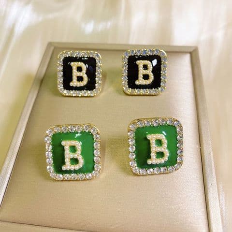 SIGNACTURE 'B' EARRINGS BLACK