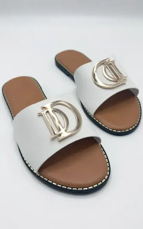 The D Slider Sandal White