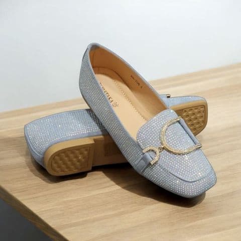 The Diamante D Loafer Sky Blue