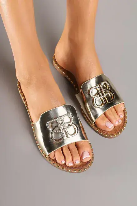 The Gold Lewy Slider Sandal