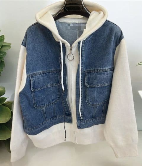 The Oversized Denim Zipper Hoodie