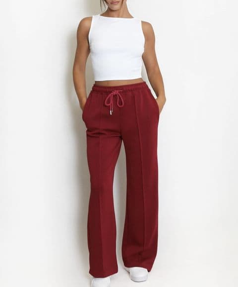 The Sasper Straight Leg Joggers Maroon Wine