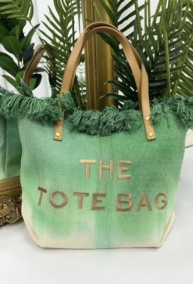 The Tote Bag Tye Dye Lime Green