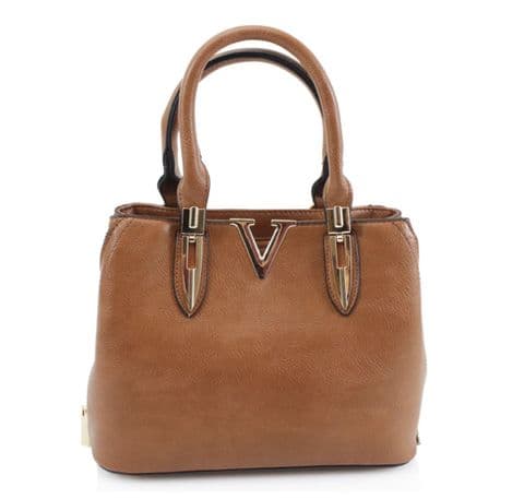 THE ‘V’ TOTE BAG TAN