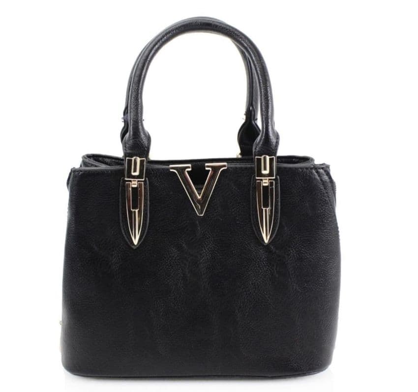 THE ‘V’ TOTE BAG TAN BLACK