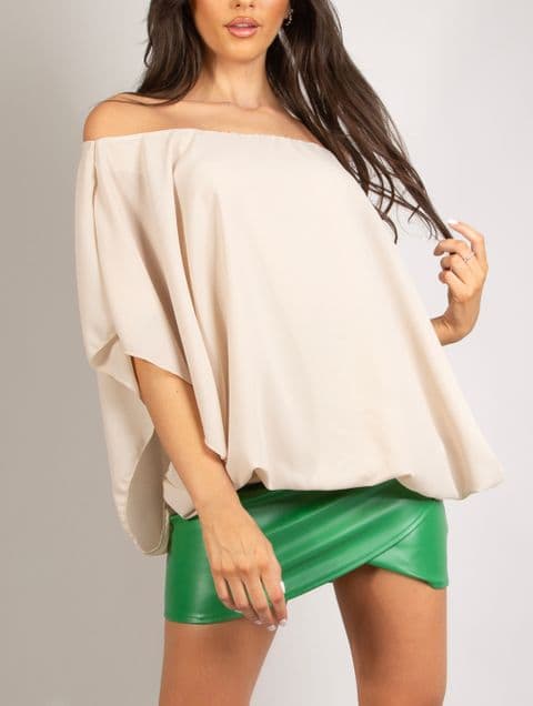 Tilly Chiffon Oversized Magic Top Beige