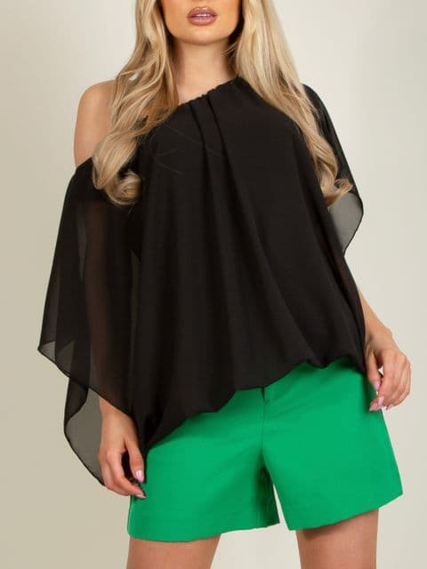 Tilly Chiffon Oversized Magic Top Black