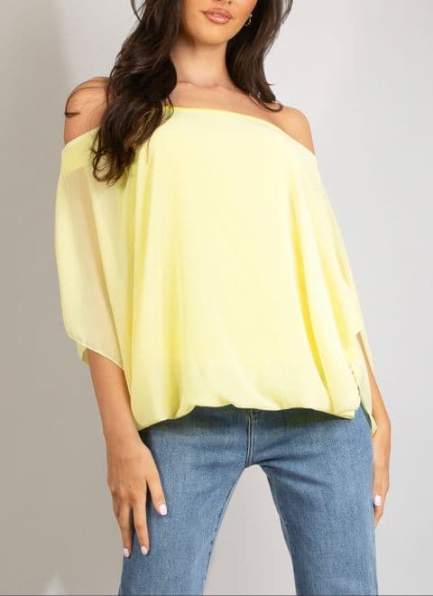Tilly Chiffon Oversized Magic Top Lemon
