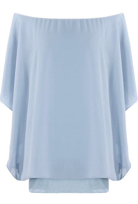 Tilly Chiffon Oversized Magic Top Sky Blue