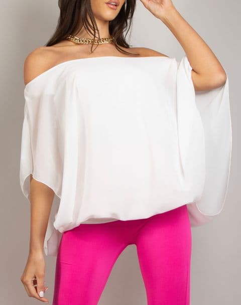 Tilly Chiffon Oversized Magic Top White