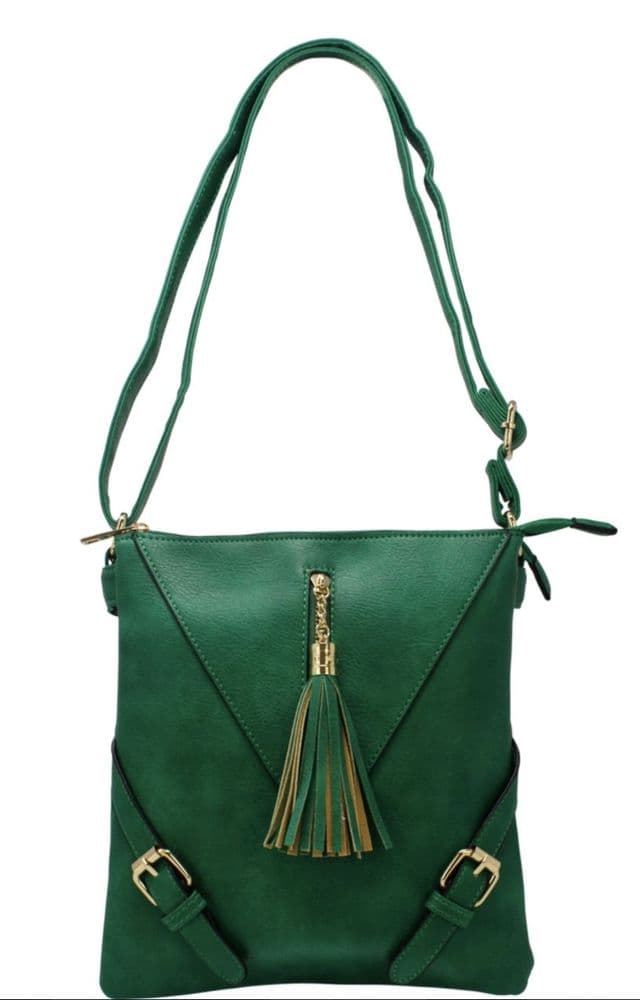 Tilly Tassel Cross Body Handbag Gucci Green