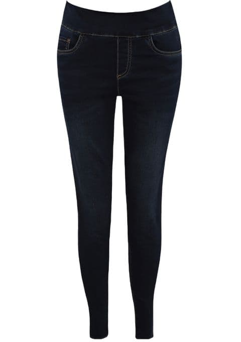 Toco Pull On Super Stretch Jeggings Dark Wash Blue Denim