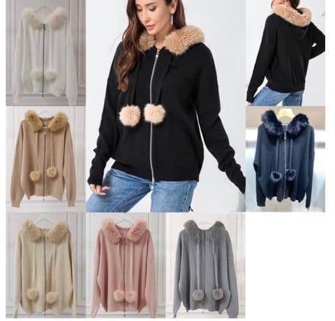 Tula Faux Fur Cardigan Hoodies