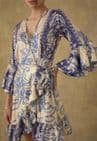 Tulussa Gold & Blue Wrap dress