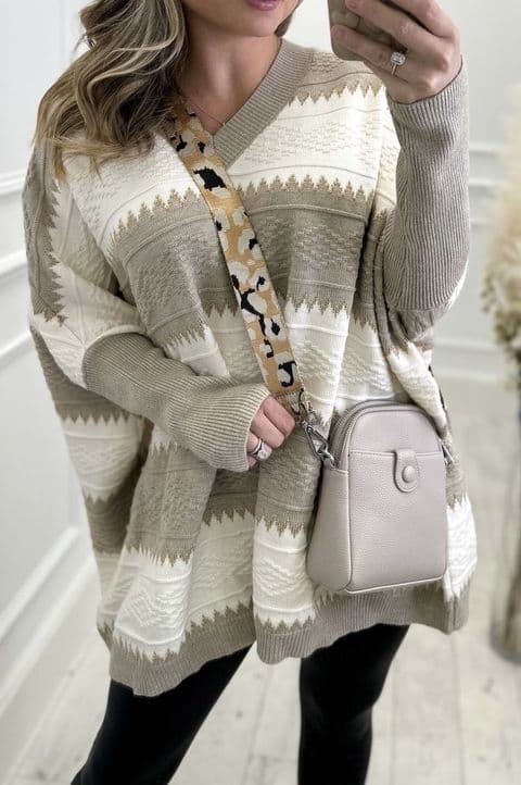 Vespa Striped Jumper Knit Beige