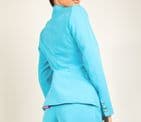Victoria Designer Inspired Gold Button Blazer Turquoise
