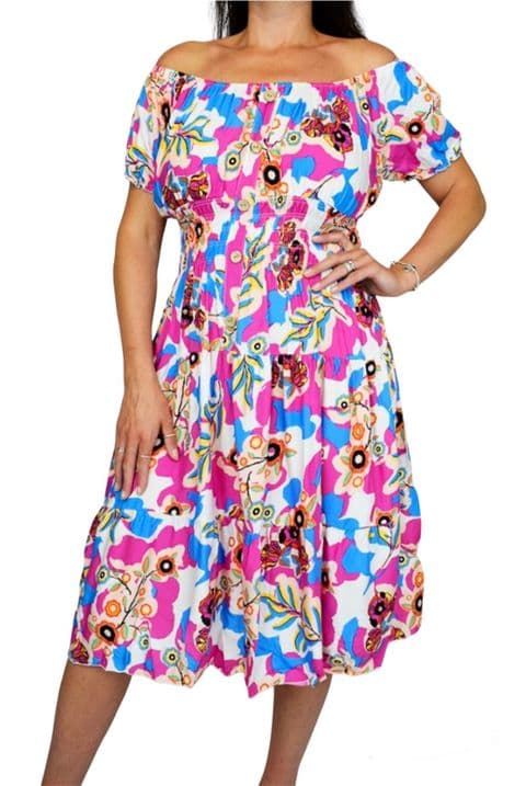 Viola Magic Bardot Midi Dress