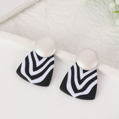 Zebra Button Fashion Earrings