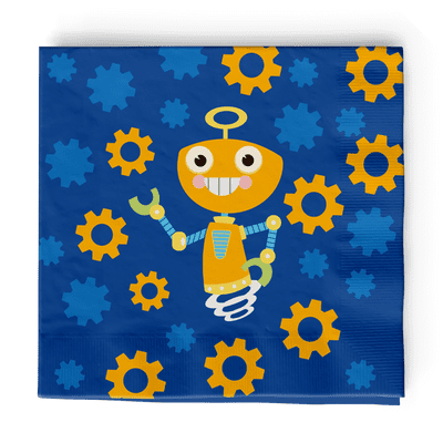 20 Robot Napkins 33 cm