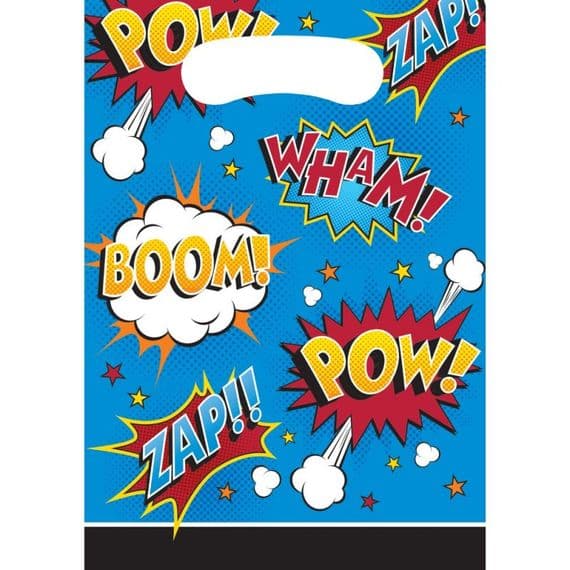 8 BAGS 23 X 16 SUPERHERO SLOGANS
