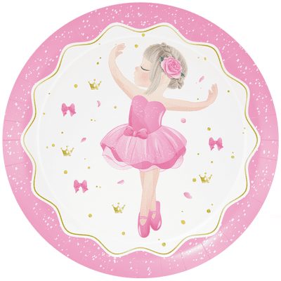 8 Plates 23 cm Ballet Party