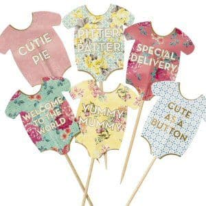 Baby Shower Party Food and Cupcake Toppers