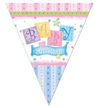 Baby Shower Plastic Party Flag Banner