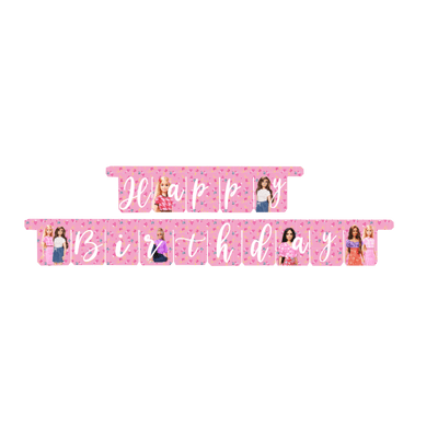 Barbie Party Happy Birthday Banner