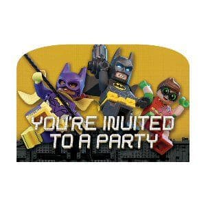 Batman Lego Party invitations With Envelopes