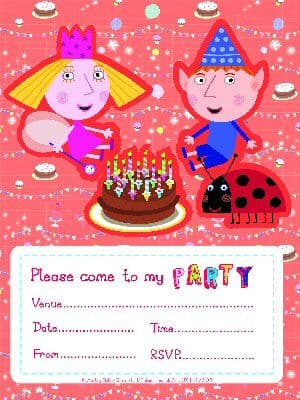 Ben and Holly Party Invitation Pad