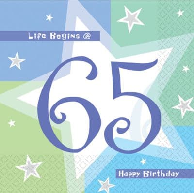 Birthday Shimmer 65th Napkins