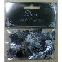 Black and silver 50 Confetti
