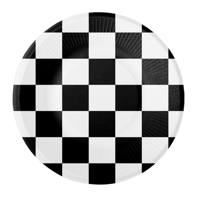 Black and White Check 18cm Plates