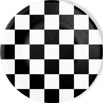 Black and White Check 23cm Plates