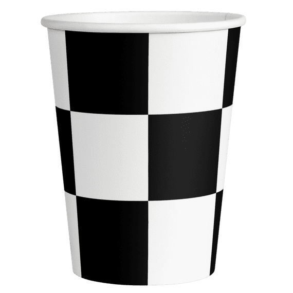 Black and White Check Cups