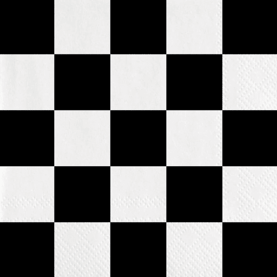 Black and White Check Napkins