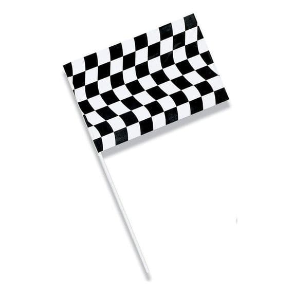 BLACK and WHITE PLASTIC FLAG