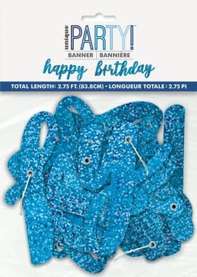 Blue Happy Birthday Letter Banner