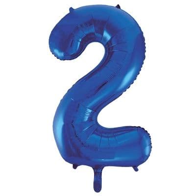 Blue Number 2 Shaped Foil Balloon