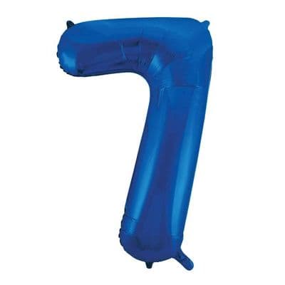 Blue Number 7 Shaped Foil Balloon