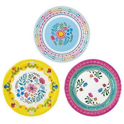 Boho Floral Paper Party Plates