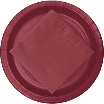Burgundy paper plates