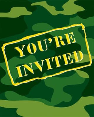 Camouflage Party Invitations